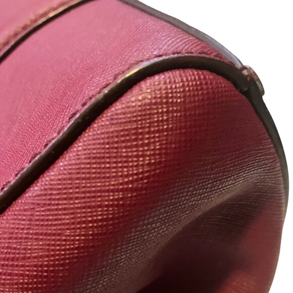 Kate Spade Burgundy Saffiano Leather Shoulder Bag triple compartment + gold tone - Picture 8 of 16